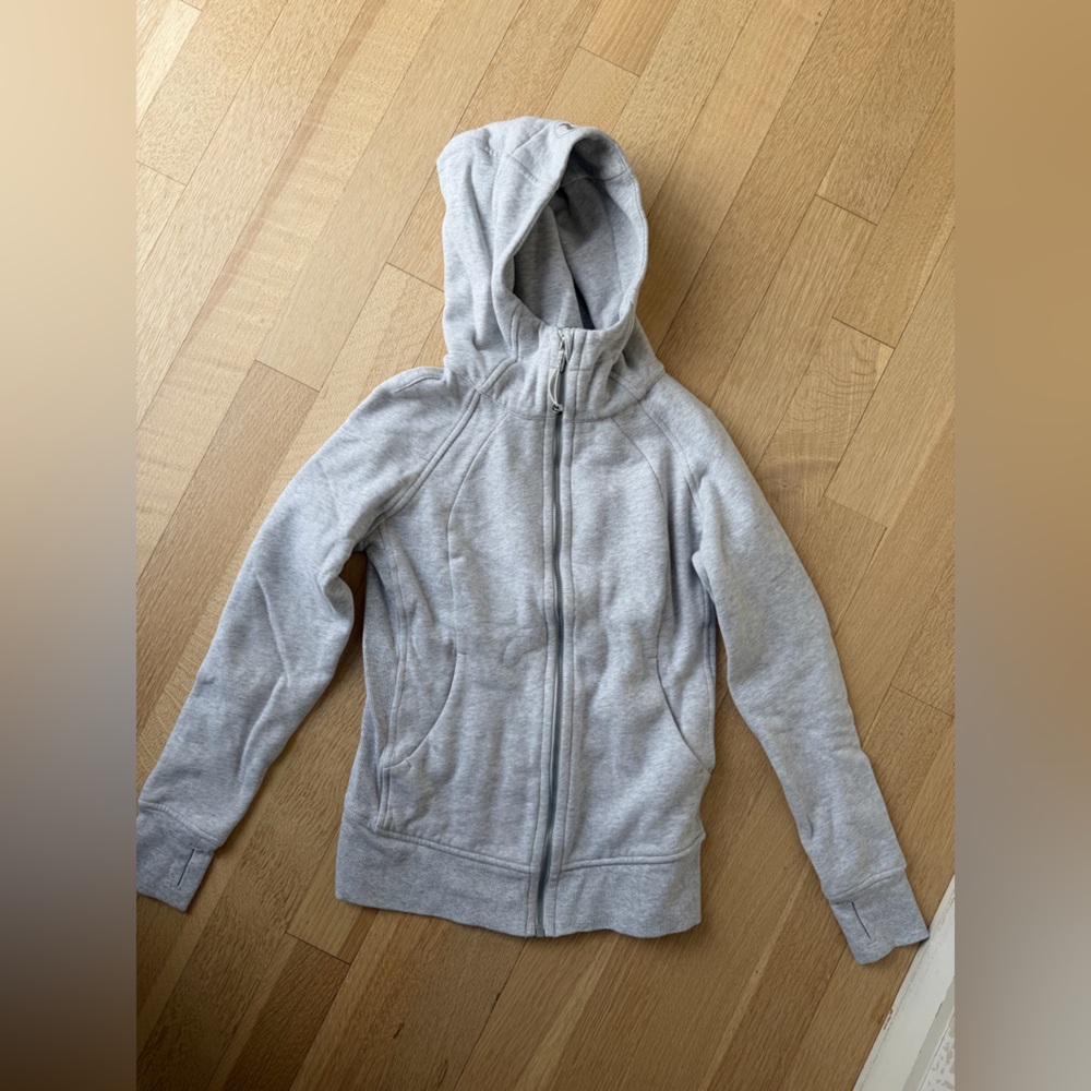 lululemon athletica Light Gray Hooded Zip-Up Sweatshirt